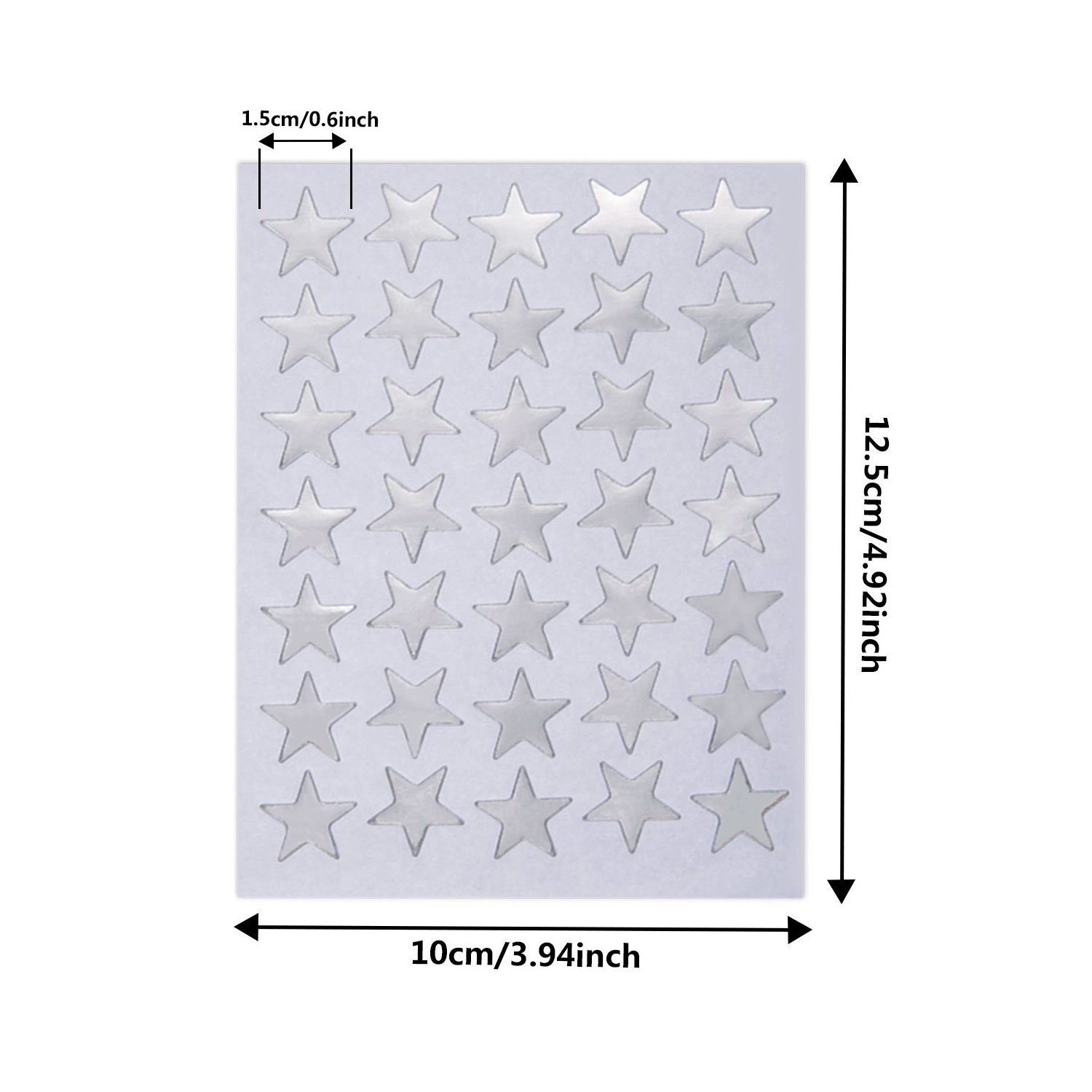 New Trends Silver Golden Star Sliver Stickers Metallic Foil Labels Custom Encouragement Star Stickers Inspirational Labels Rewar