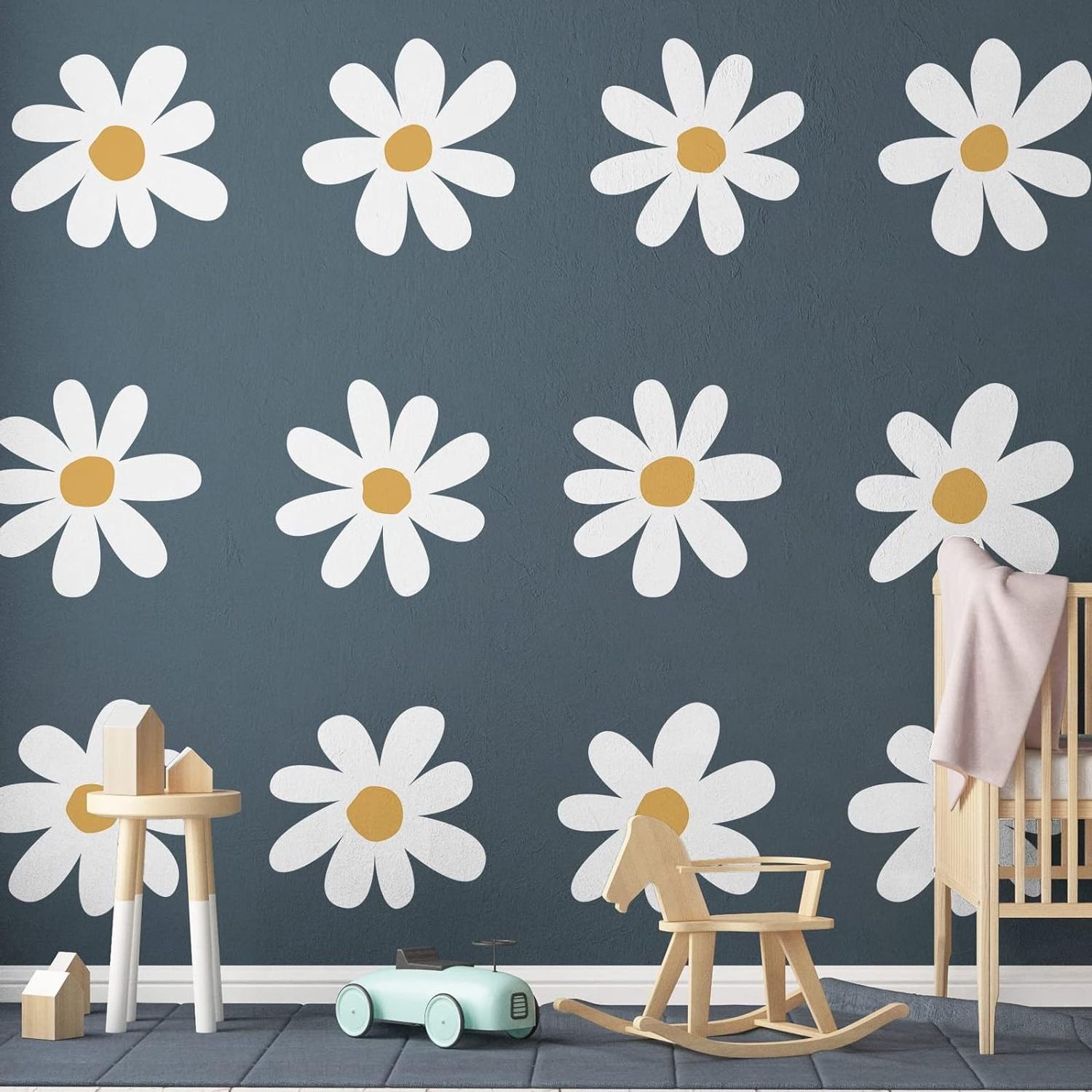 Low MOQ Daisy Wall Decals Flower Large Daisy Peel and Stick Wall Stickers for Nursery Kids Girls Bedroom Living Room Wall Decor