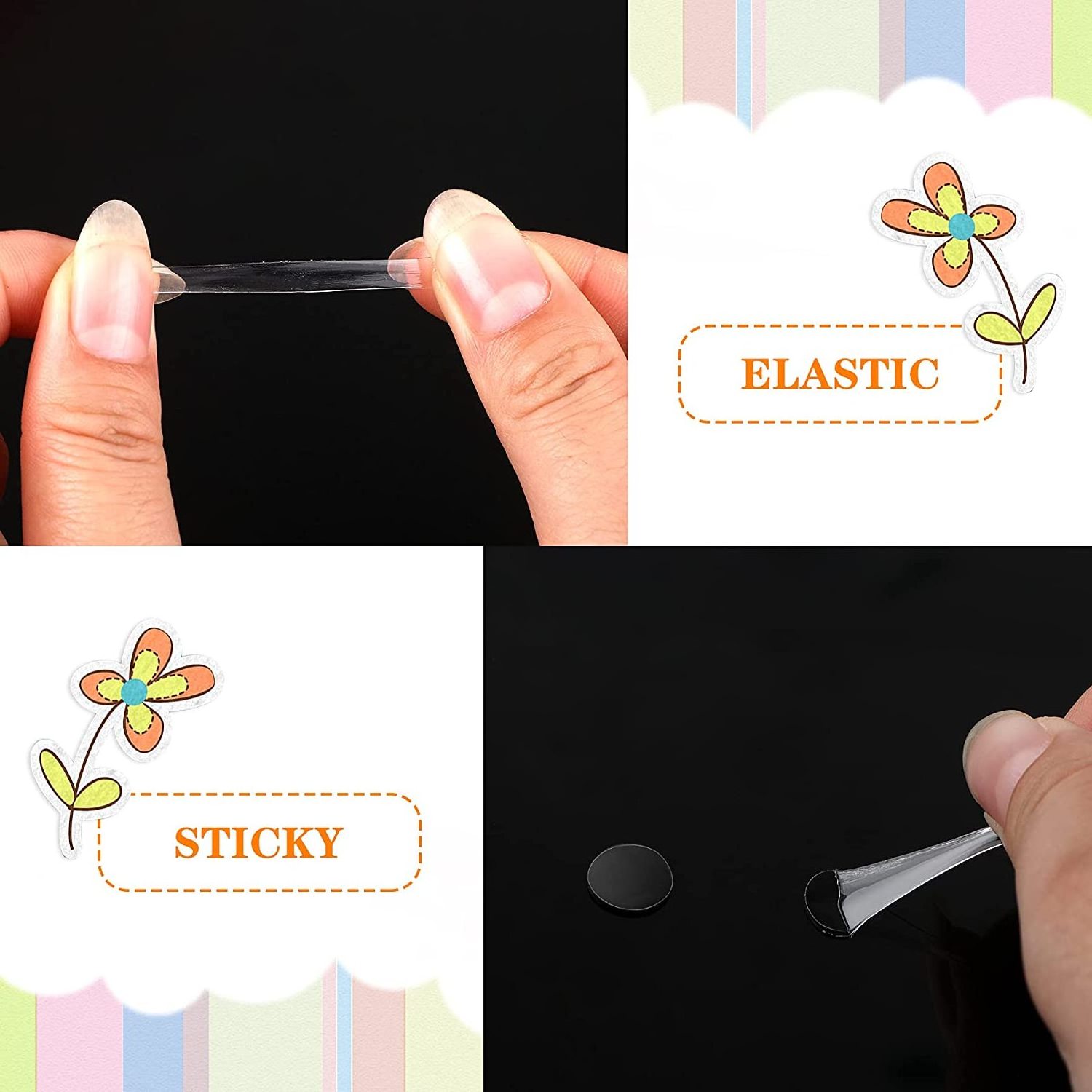 Clear Sticky Tack Adhesive Poster Tacky Putty Removable Round Putty Double-Sided Round No Traces Adhesive Sticker for decoration