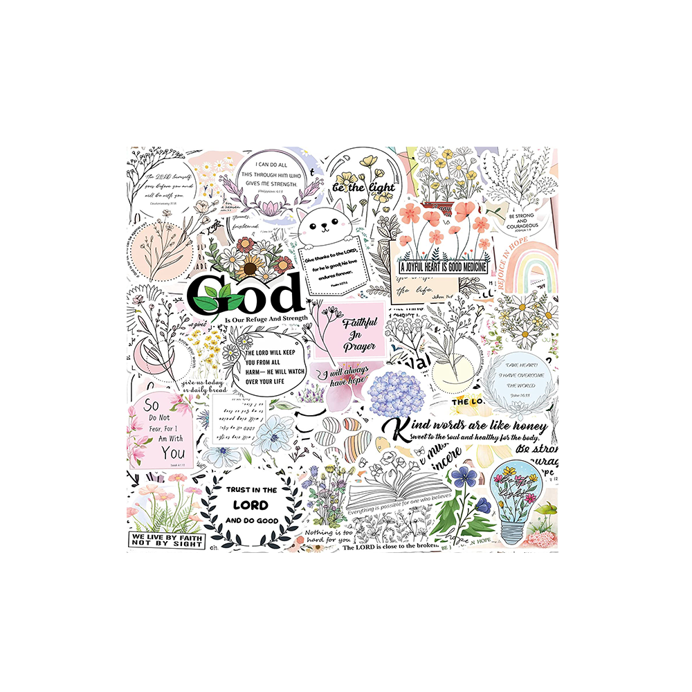 100pcs Cross Wisdom Words Decals Stickers Custom Water Bottles Bible Verse Faith Sticker Jesus Christian Stickers Pack For Kids