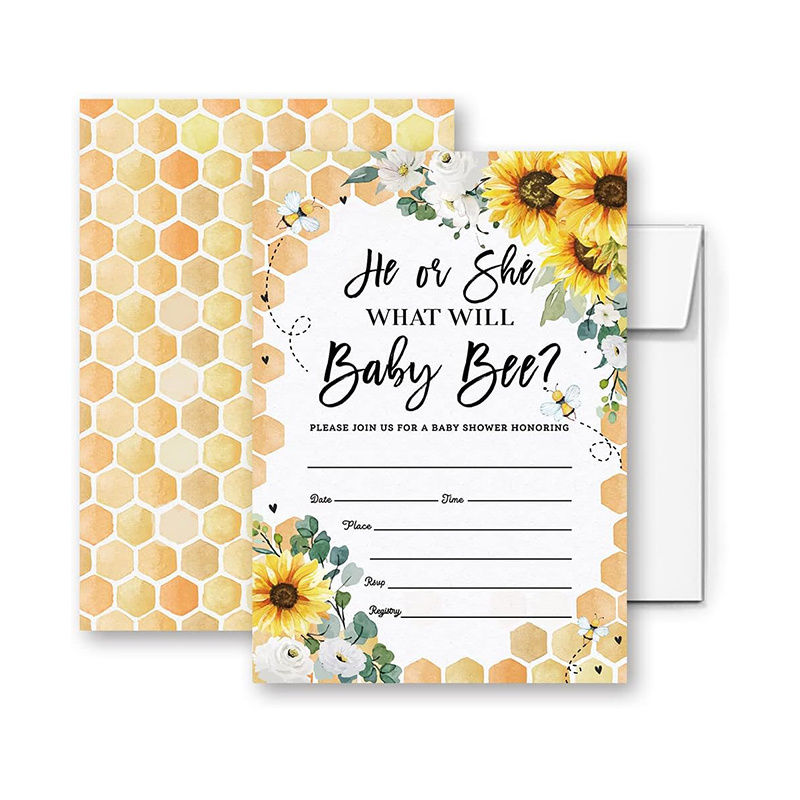 Bee Themed Card Honeycomb Bumble Bee Baby Shower Decor Bumble Bee Gender Neutral Invite