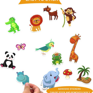 Jungle Animals Window Gel Stickers Removable and Reusable Window Clings Decals Gel Clings for Kids Classroom Animals Party