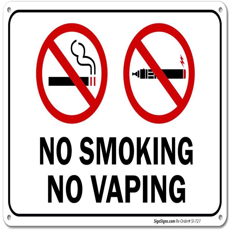 Customize No Smoking No Vaping Sign Label Sticker Vinyl - Durability Self Adhesive Decal