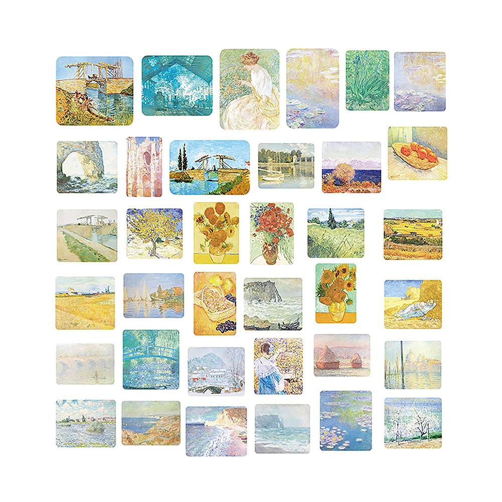 Middle Size Art Theme Scrapbook Washi Stickers for Scrapbooking Diary Decoration Arts Famous Painting Stickers, Van Gogh Works