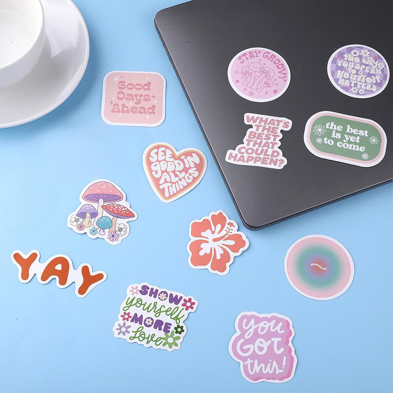 Wholesale Inspirational Quote Aesthetic Motivational Laptop scrapbooking Paper Stickers For Decal