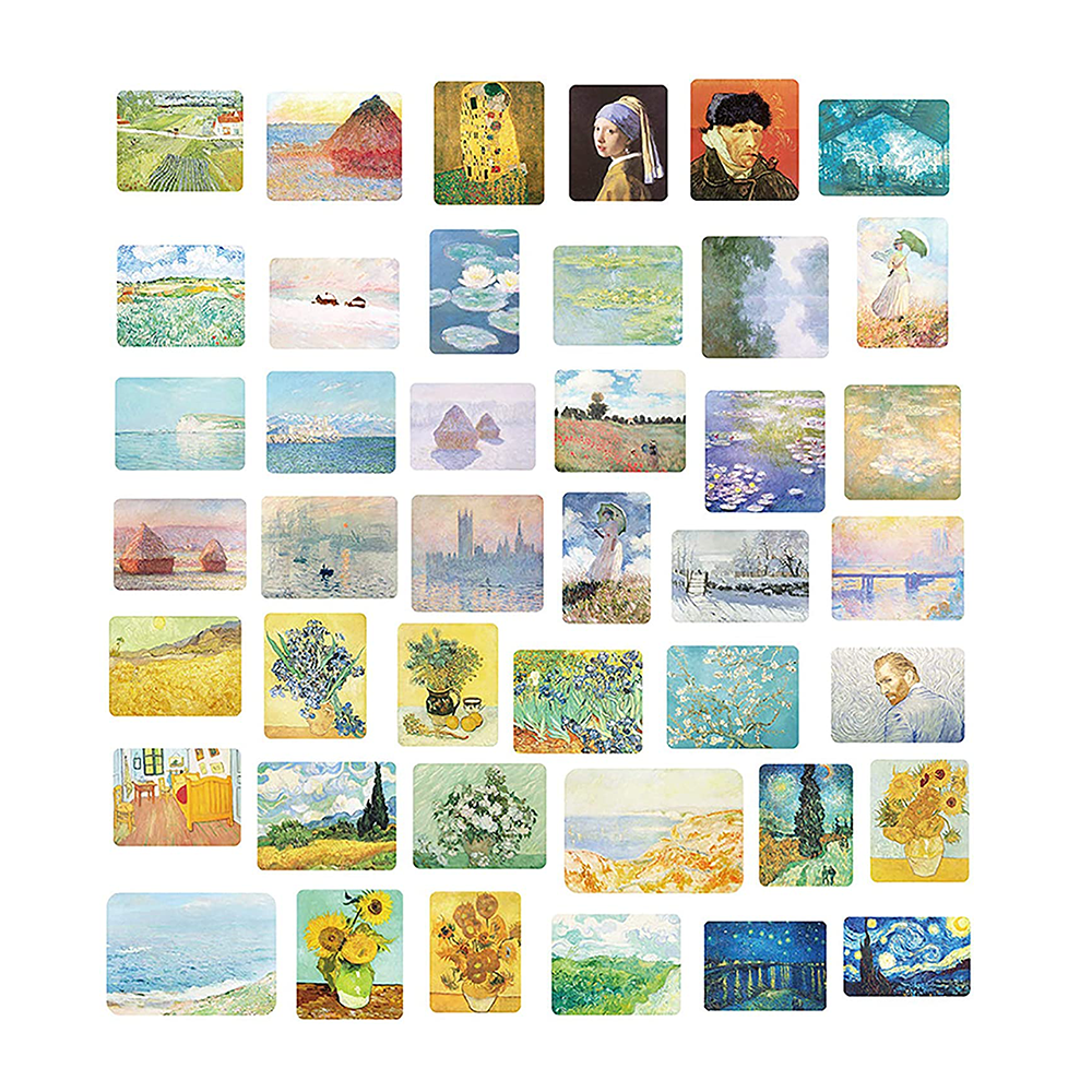 Middle Size Art Theme Scrapbook Washi Stickers for Scrapbooking Diary Decoration Arts Famous Painting Stickers, Van Gogh Works