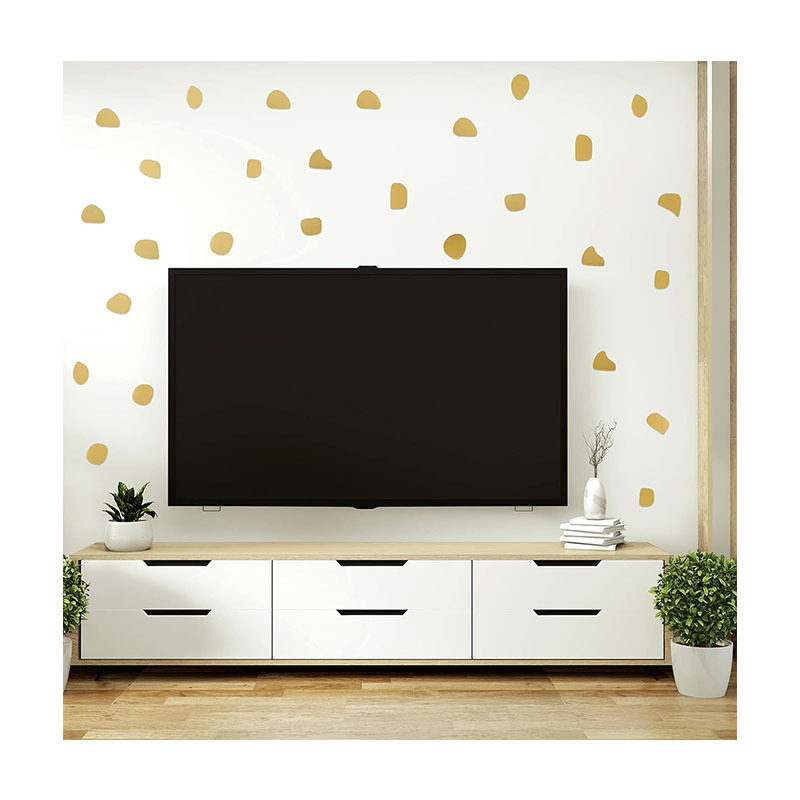 Irregular Polka Gold Dots Vinyl Nursery Wallpaper Sticker Wall Decor Peel and Stick for Bedroom Home Classroom Decoration