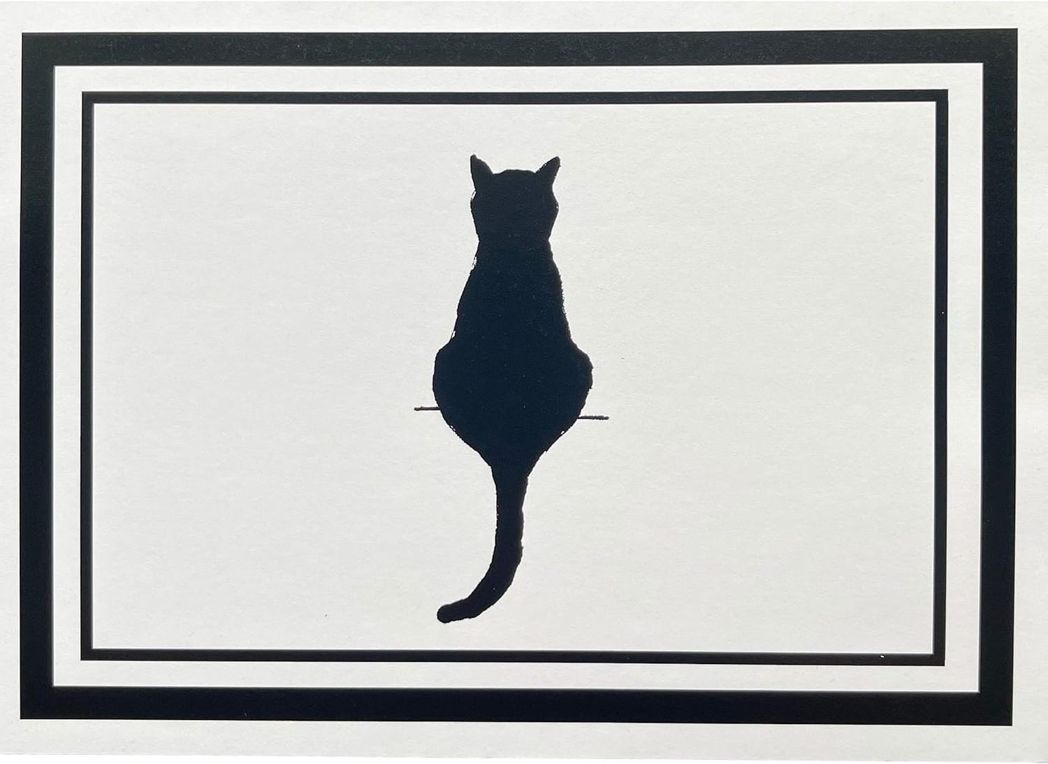 Cat Silhouette Blank Notecards with Envelopes Kitten Note Cards for Cat Lovers