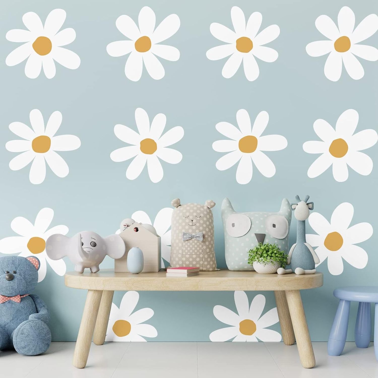 Low MOQ Daisy Wall Decals Flower Large Daisy Peel and Stick Wall Stickers for Nursery Kids Girls Bedroom Living Room Wall Decor