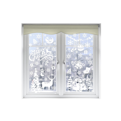 Christmas Window Clings Snowflakes Window Decals Static Stickers For Christmas Decorations Window Ornaments Xmas Party Supplier