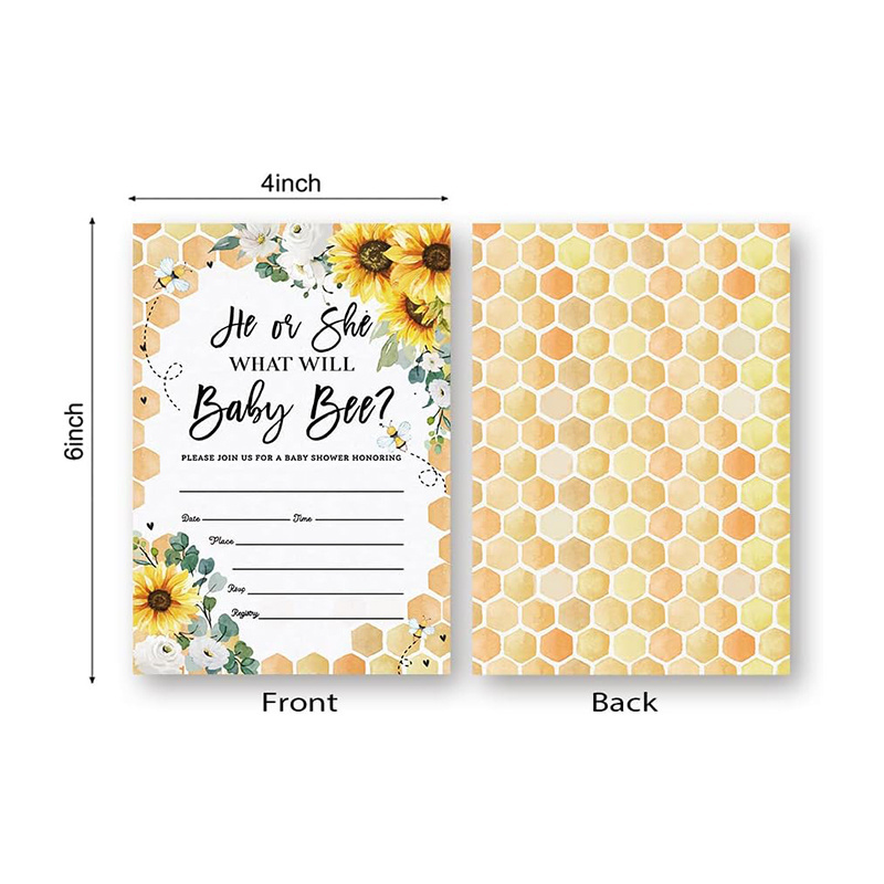 Bee Themed Card Honeycomb Bumble Bee Baby Shower Decor Bumble Bee Gender Neutral Invite