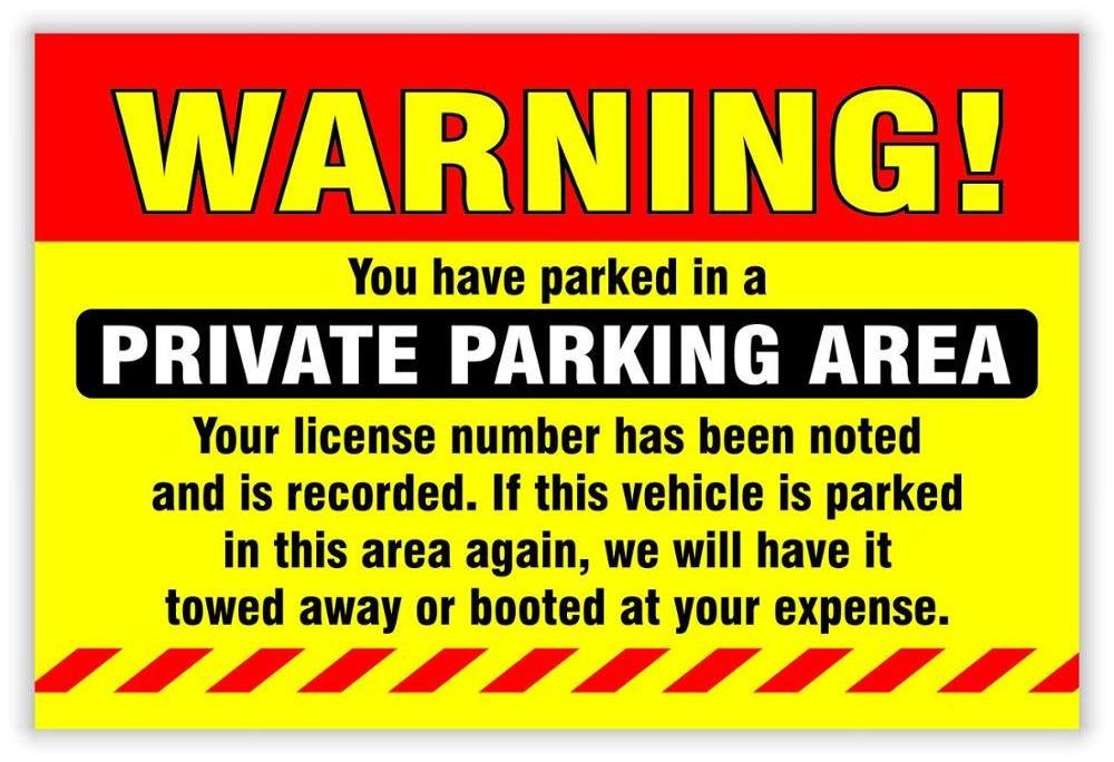 Final Warning -Car parking infraction warning stickers, 50 units, illegal parking trailer fluorescent stickers,