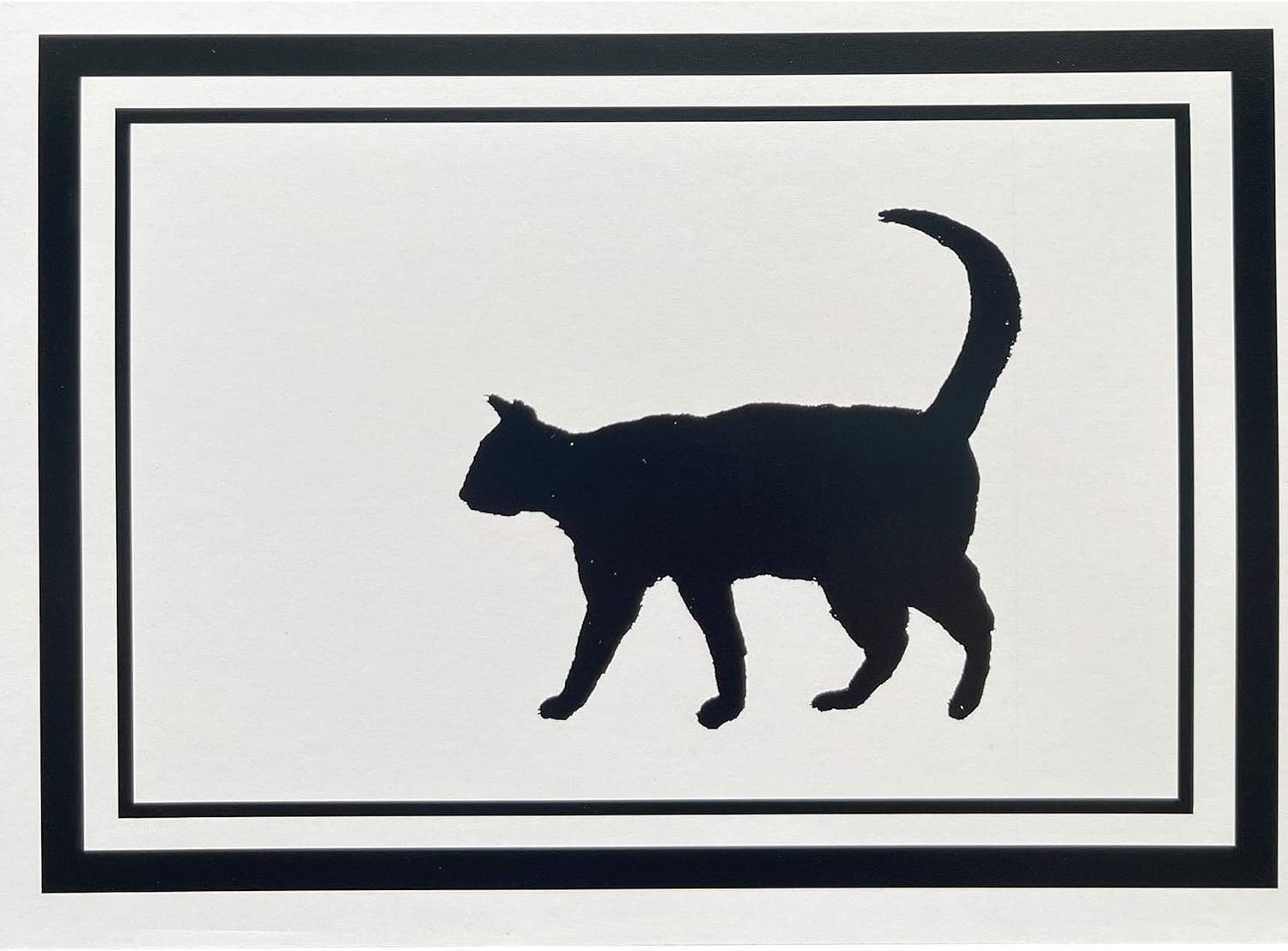 Cat Silhouette Blank Notecards with Envelopes Kitten Note Cards for Cat Lovers