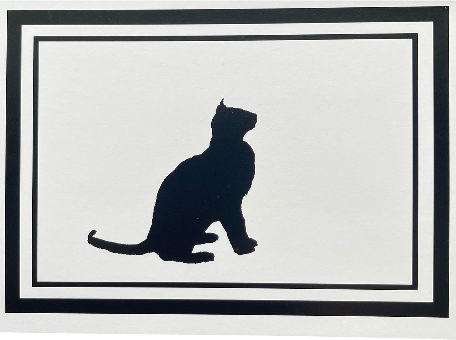 Cat Silhouette Blank Notecards with Envelopes Kitten Note Cards for Cat Lovers