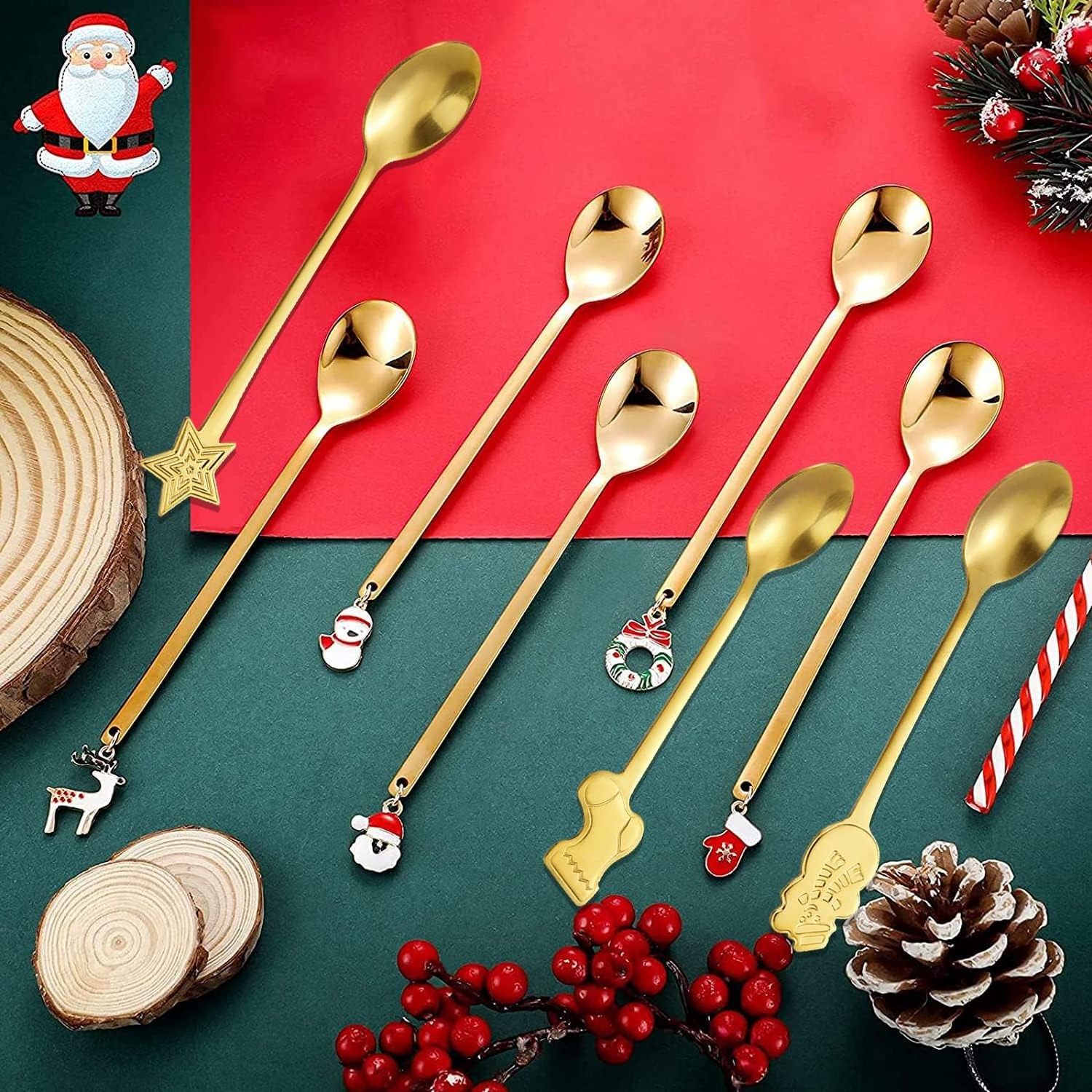 Edible Luxury Silver Black Table Long Handle Brass Korean Stainless Steel Gold Coffee Tea Spoons