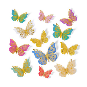 3D Butterfly Wall Decor Butterfly Double Layered Wall Stickers for Party Baby Shower Decorations Wedding Room Decor Gift