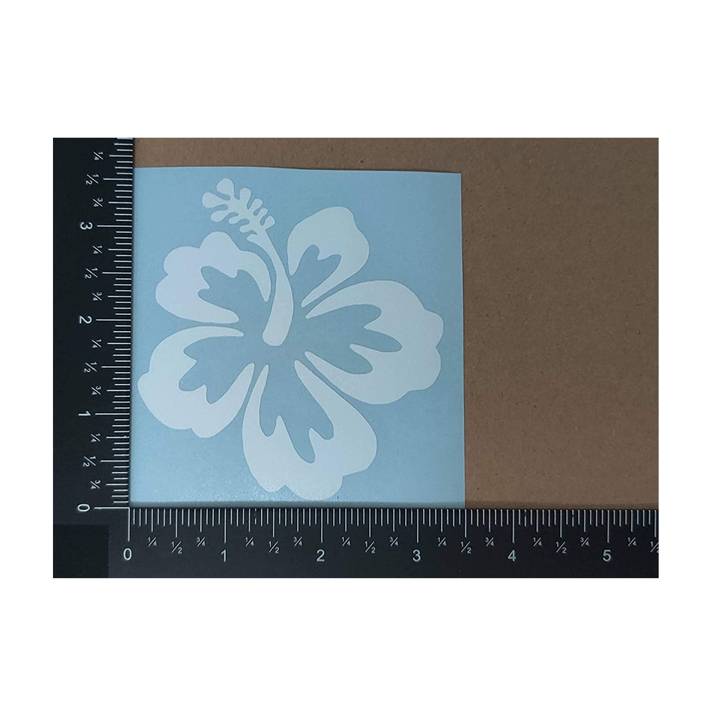 customize  white Hibiscus Decal 4 Pack  Hawaiian Hibiscus Flower Decals  flower stickers  cup and laptop stickers