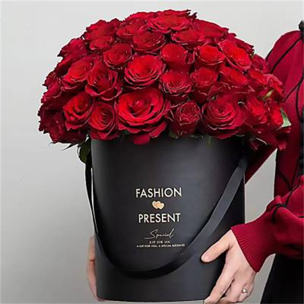 3Pcs/Set Round Flower Box Portable Floral Boxes Hug Bucket Storage Wedding Rose Party Gift Packaging Valentine's Day Decorations