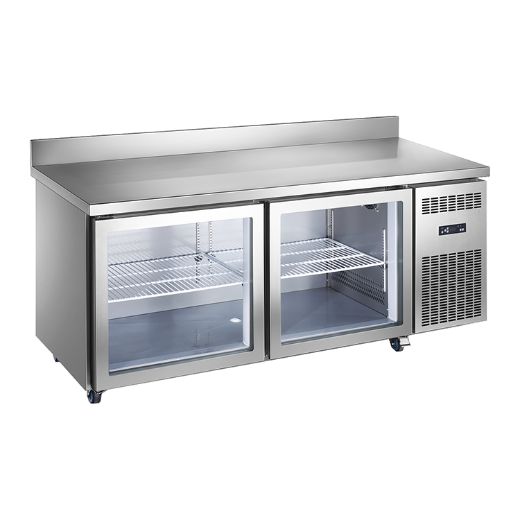 Commercial under-counter fridge freezer Top-freezer refrigerators with solid / glass door SS 304/201