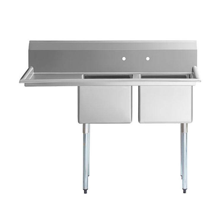 304 / 201 Stainless steel kitchen sink Customizable commercial kitchen sink table for hotel restaurant coffee bar