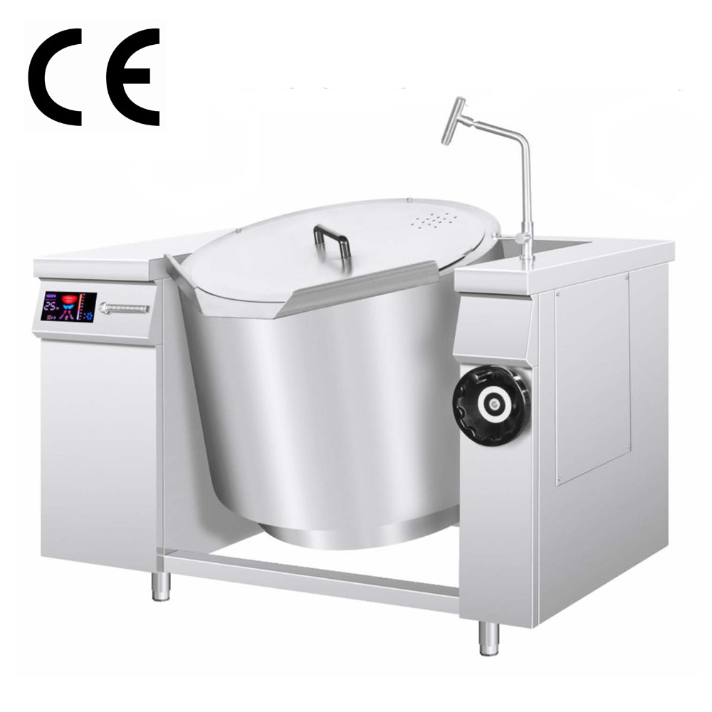 200L Big Capacity Multifunctional Soup Maker Kitchen Machine Tilting Induction Cooker Boil Pot