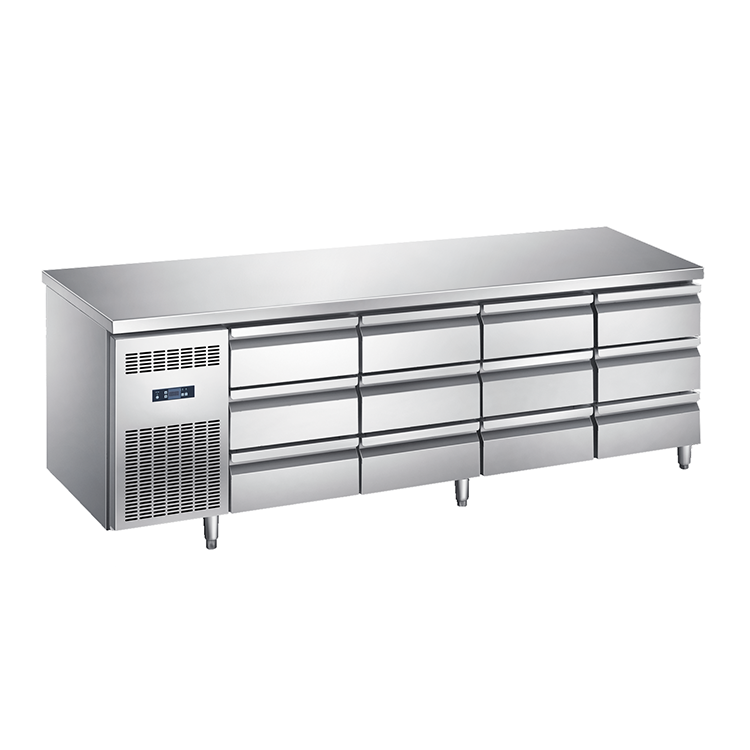 Commercial under-counter fridge freezer Top-freezer refrigerators with solid / glass door SS 304/201