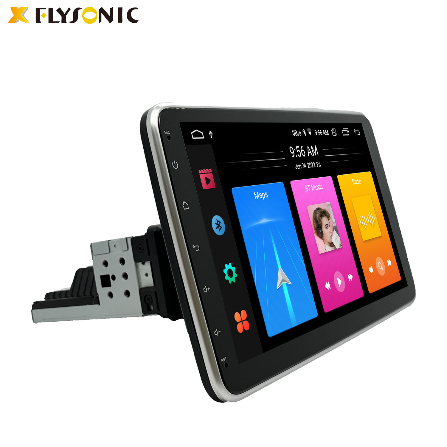 Flysonic Universal 10 inch 1 Din Touch Screen Built-in Gps Wifi Mirror Link Navigation Android Car Dvd Player