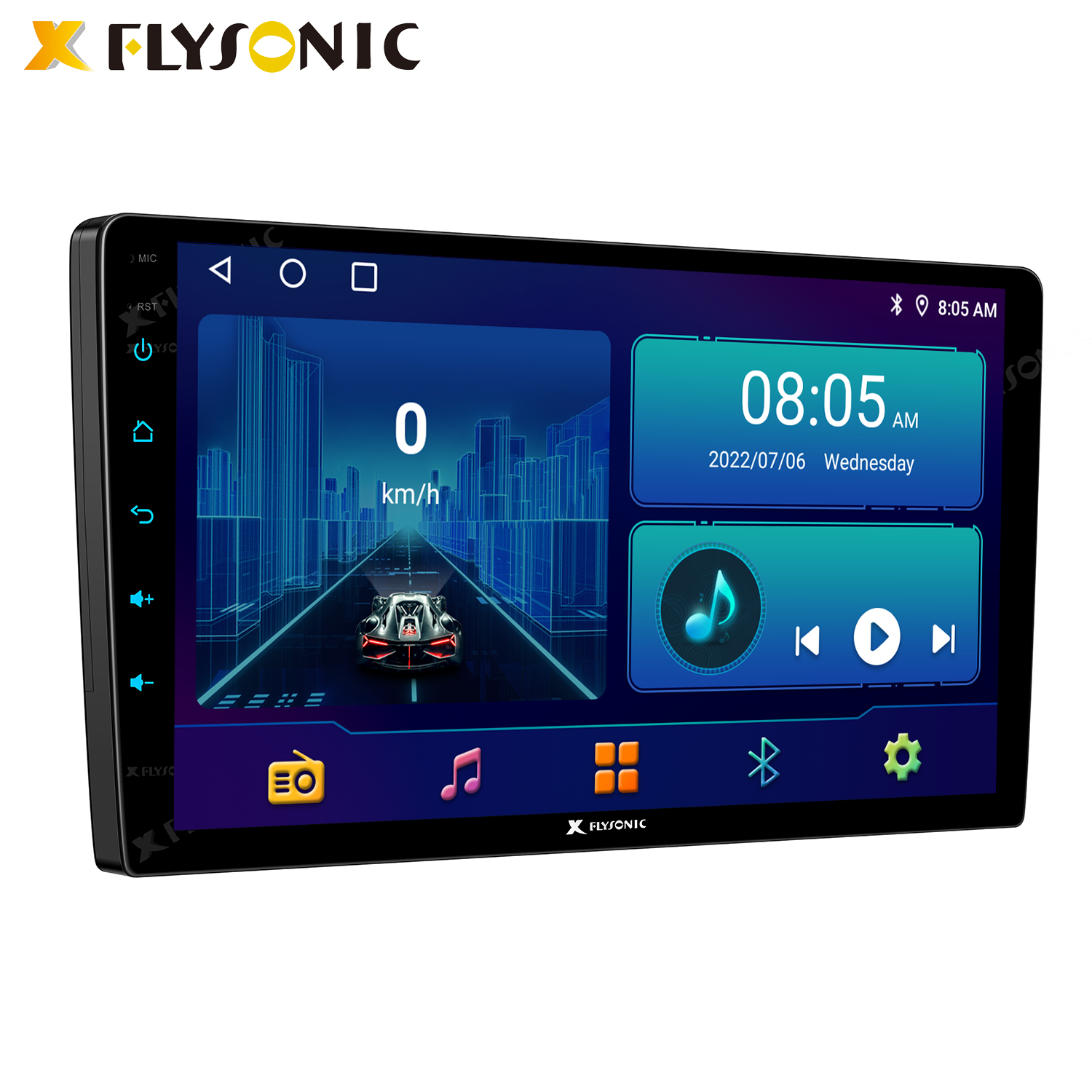 Flysonic Dashboard Universal 2 Din 9/10 inch Android 8 IPS Touch Screen Multimedia Car audio Auto stereo Car Radio Player