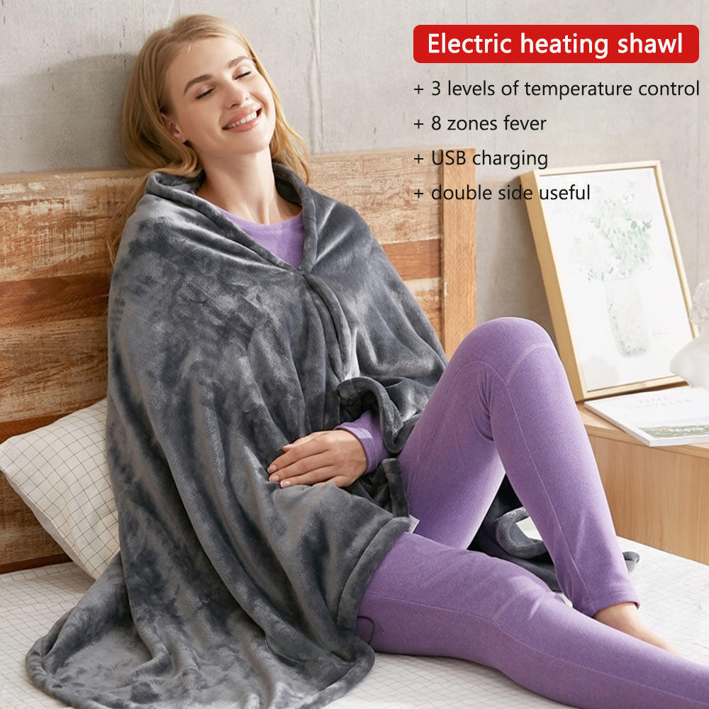 Wholesale Electric Usb Battery Heating Rechargeable Blankets Wearable Portable Powered Ce Uk Heat Throw Heated Shawl Blanket