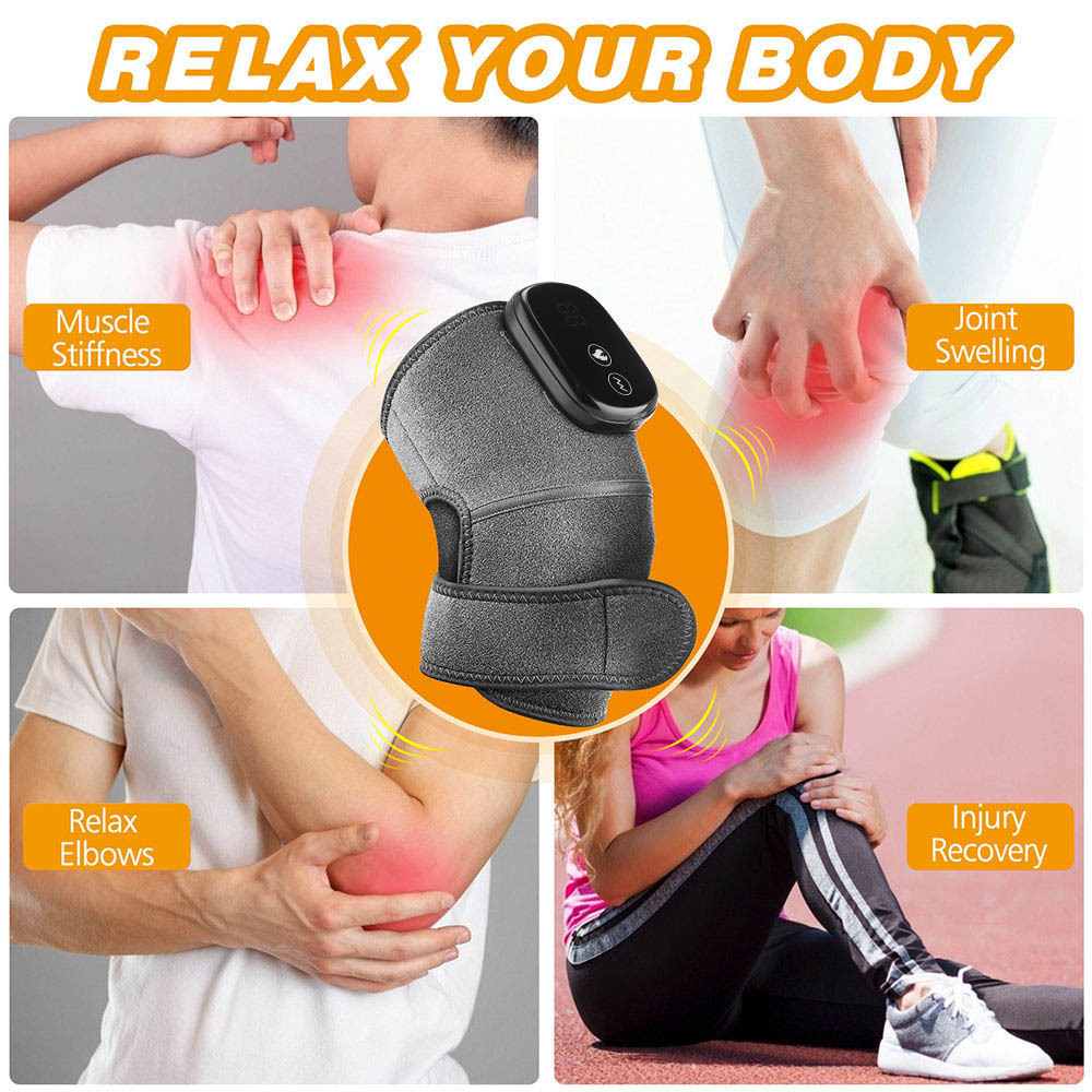 Gifts Dropshipping Heat Knee Brace Wrap Heated and Vibration Massage Knee and Joint Pain Relief Wireless Massager