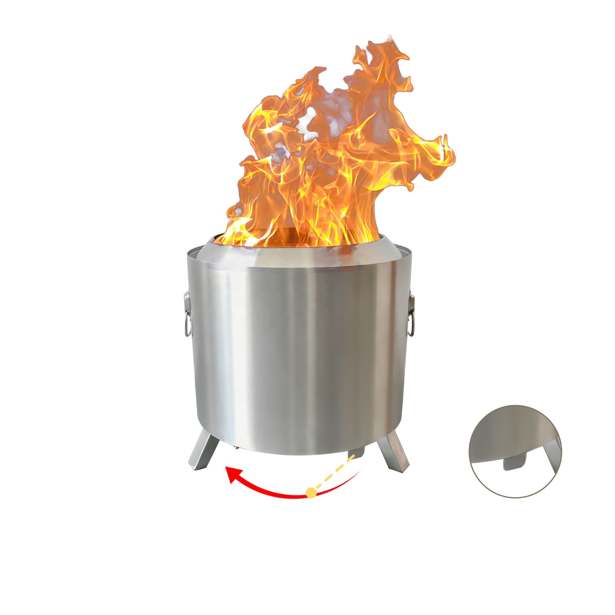 2023 patent-pending adjustable portable stainless steel  smokeless fire pit for outdoor camping and heating