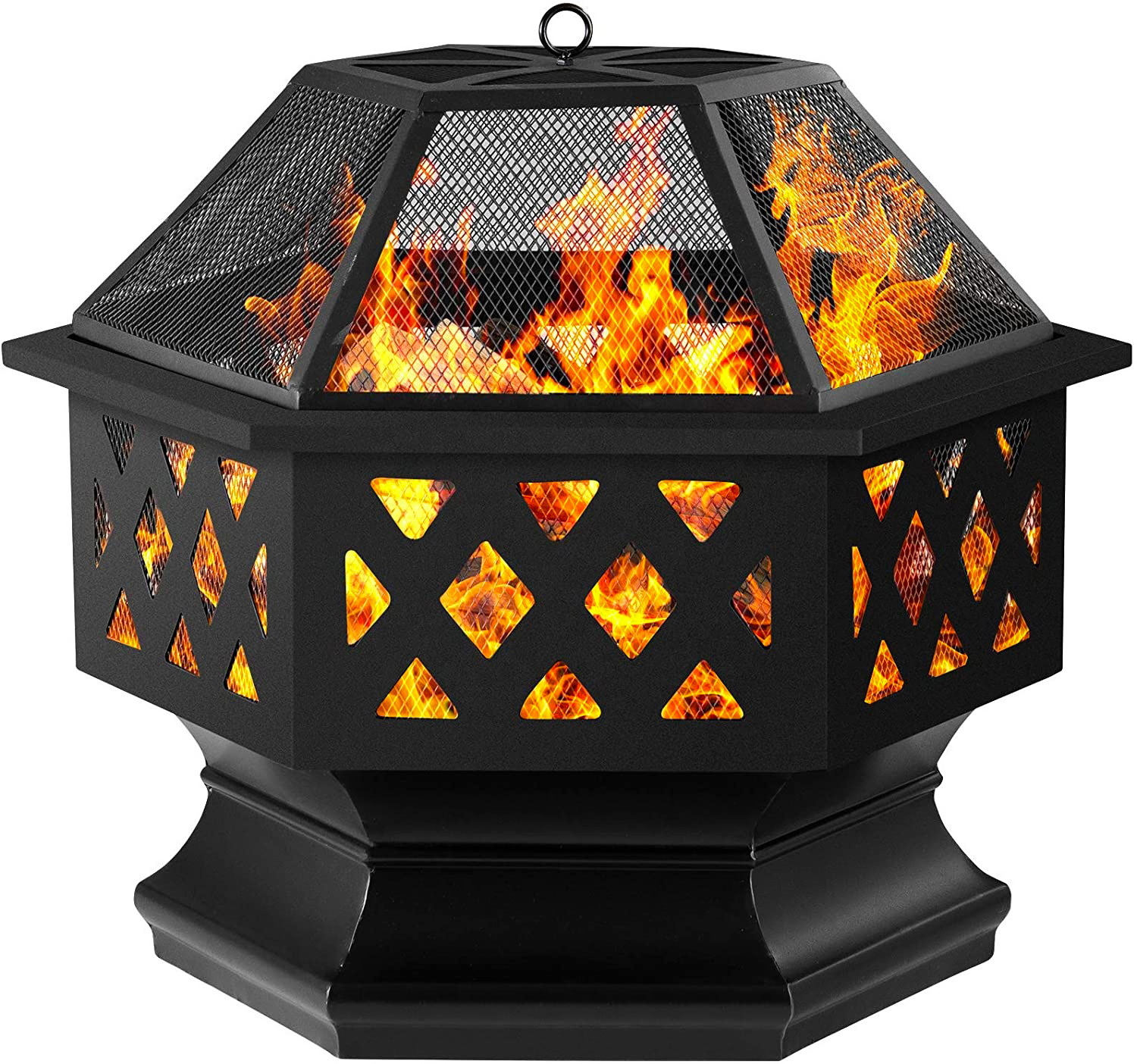 High-Temp Painted Hexagon Shape Outdoor Steel Fire Pit Mesh Cover Bonfire For Party Pit Fire