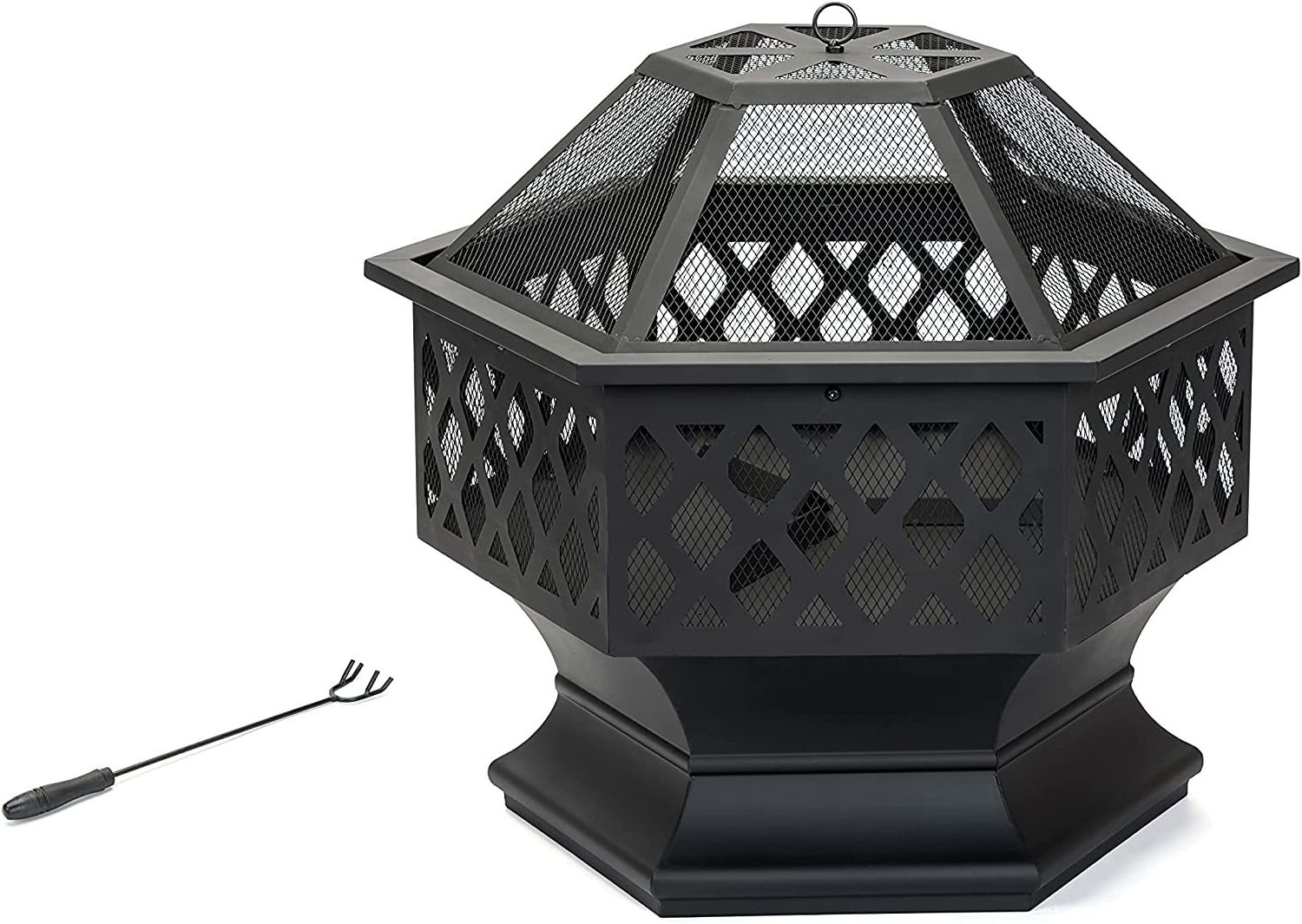 New Fashion Style Hex-Shaped Outdoor Fire Pit Bbq Portable Camping Firepit Metal Fire Pit Cover