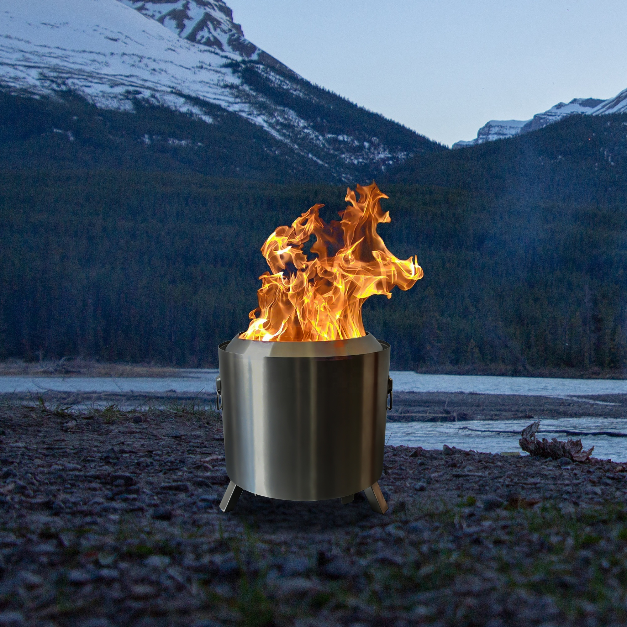 2023 patent-pending adjustable portable stainless steel  smokeless fire pit for outdoor camping and heating