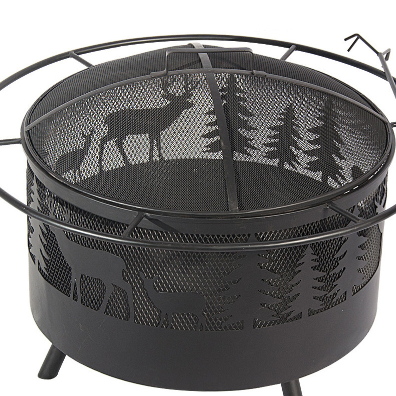 Bbq Grills Portable Wood Burning Metal Cooking Fire Pit Grill For Outdoor Garden/backyard/patio