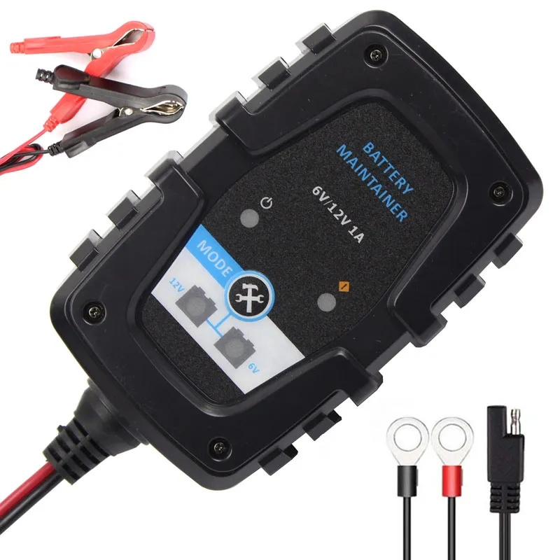 FOXSUR 1A 6v 12v lead acid Battery Charger Maintainer 4S lifepo4 battery chargers universal  Automatic charger with B Connector