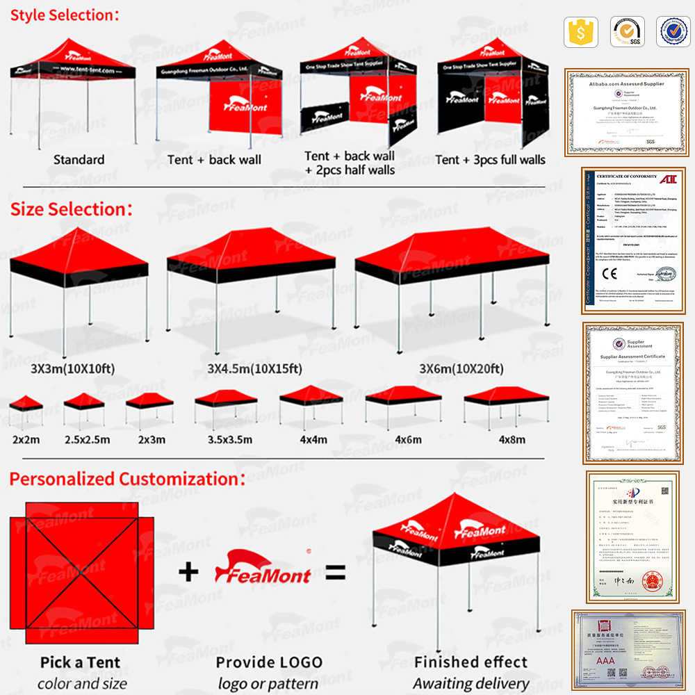 FEAMONT Custom printed pop up tents 10 x 20 canopy tent custom designed tents for big events