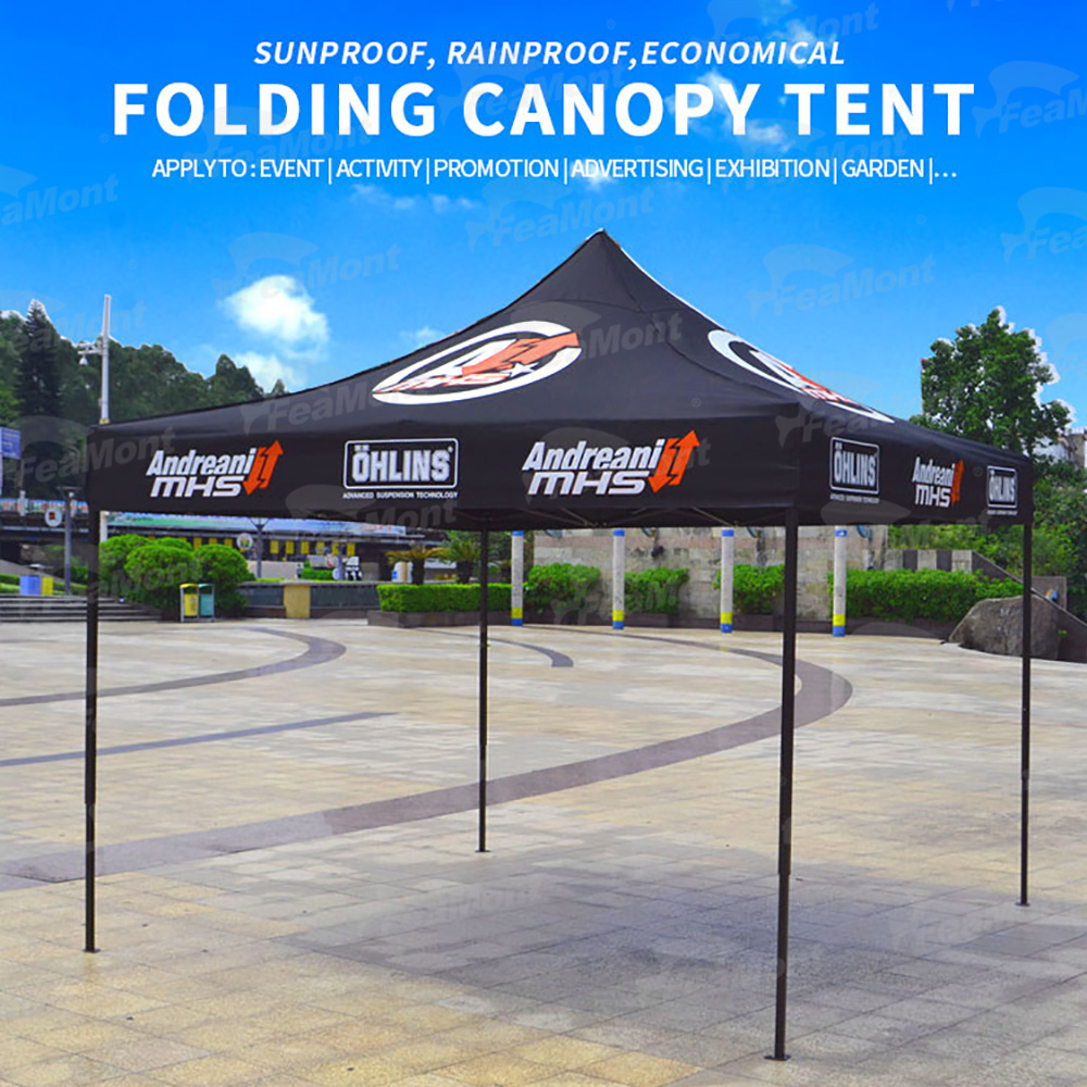 FEAMONT Outdoor Aluminum Hexagon Easy Up Trade Show Steel  Folding Tent Custom Print Pop Up Canopy Gazebo Marquee Tent