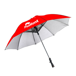 New Design Outdoor Golf Umbrella Mini Multifunctional UV Protected Straight Umbrella with Manual Control Fan Fabric Material