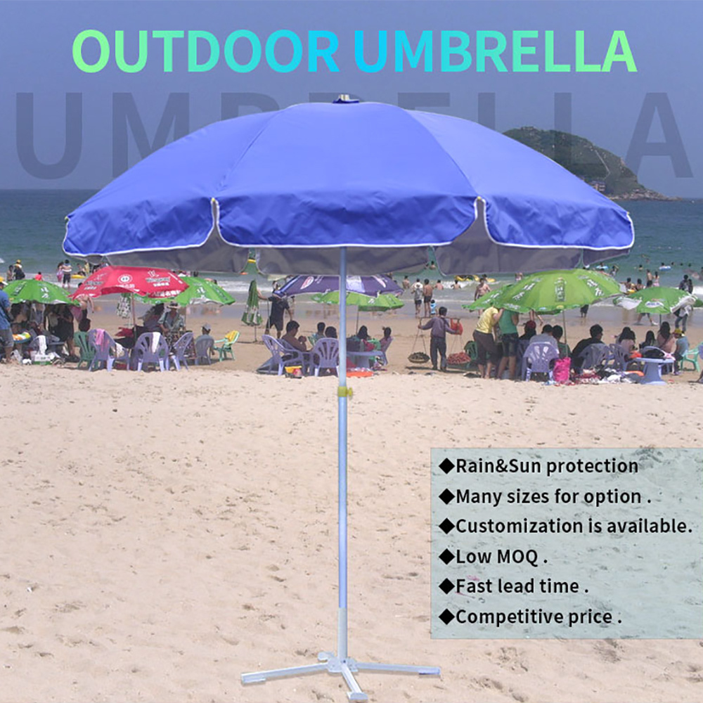 FEAMONT Wholesale Custom Anti-UV Straight Umbrella High Quality Polyester Manual Open Function Waterproof Garden Sea Park Use