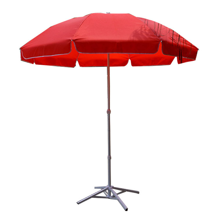 FEAMONT 8ft High Quality Waterproof Straight Sun Umbrella Big Size White Red Beach Umbrella Manual Open Strong Outdoor Park