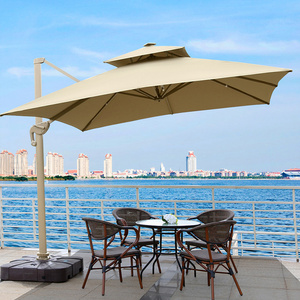 FEAMONT 3x3m Outdoor Square Aluminum Center Pole Parasol Custom Print Market Parasol Umbrella for Restaurant Use Beach Garden