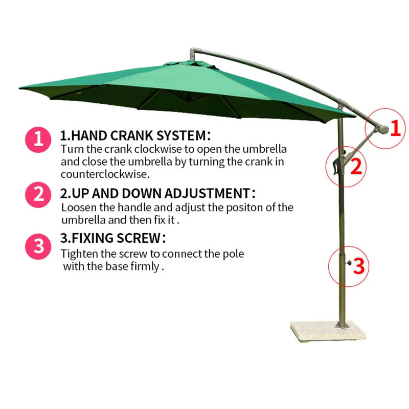 FEAMONT Aluminum Banana Sun Patio Umbrella Hot Sale Garden Beach Umbrella for Outdoor Use