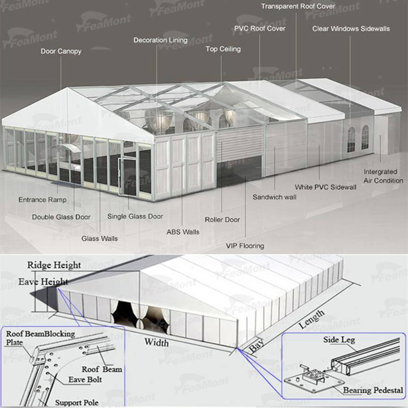 FEAMONT Large Capacity Aluminum Frame Profile Event Tent 20x30 40x60 40x80 for Trade Shows Parties Weddings Other Events