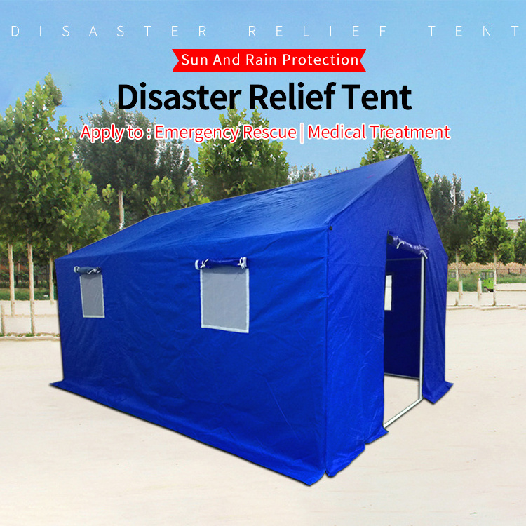 FEAMONT Single-Layer Outdoor Emergency Shelter Tent Waterproof Oxford Canvas Aluminum Pole One Bedroom Structure Disaster Relief