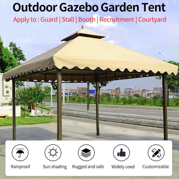 FEAMONT Outdoor 3x3m Luxury Garden Gazebo Sunshade Function Modern Aluminum Pergola Tent Pop-Up Luxury Pavilion Mosquito Netting