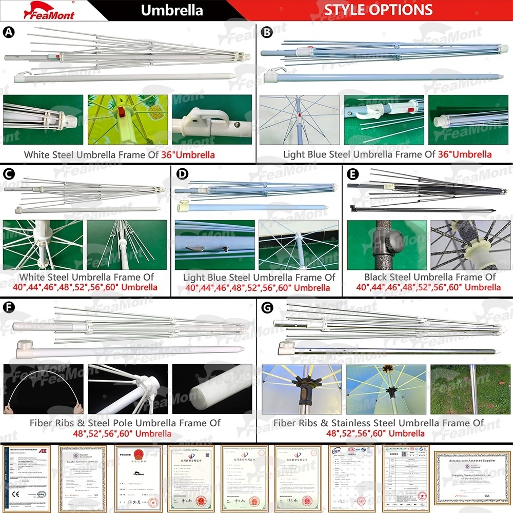 FEAMONT Outdoor umbrella 4m steel/outdoor umbrella restaurant 4m square/outdoor market umbrella