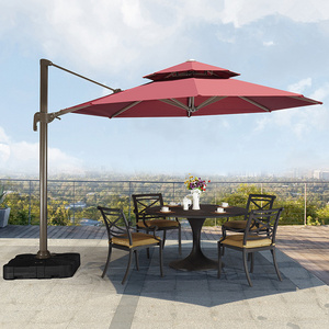 FEAMONT Luxury Square Outdoor Umbrella for Beach Promotional Garden and Patio Pongee Material Straight Leisure Style