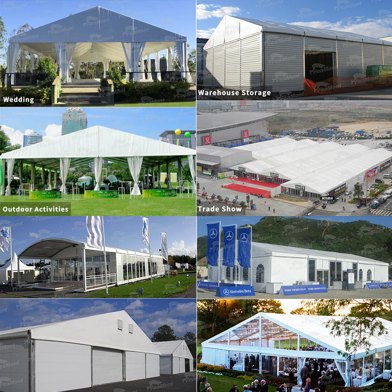 FEAMONT Heavy-Duty Commercial Aluminum Frame White Outdoor PVC Canopy Wedding Party Tent 20x20 20x30 20x40 for Trade Shows