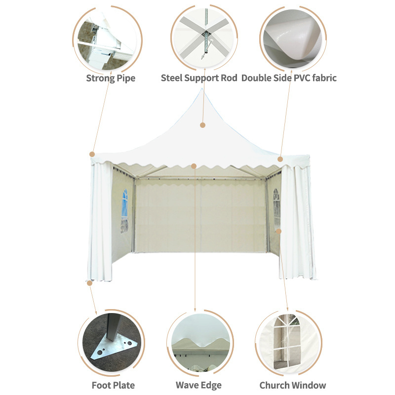 FEAMONT 5x5 Canopy Tent Aluminum Exhibition tents Outdoor Indoor Event PVC Pagoda Trade Show Tent